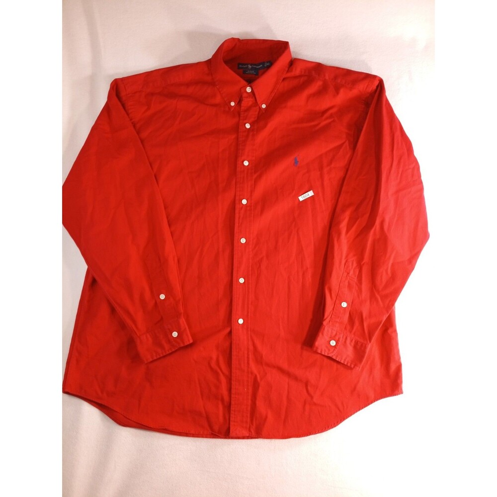 Polo Ralph Lauren Blake Shirt Mens XL Red Button Down Long Sleeve Cotton Classic